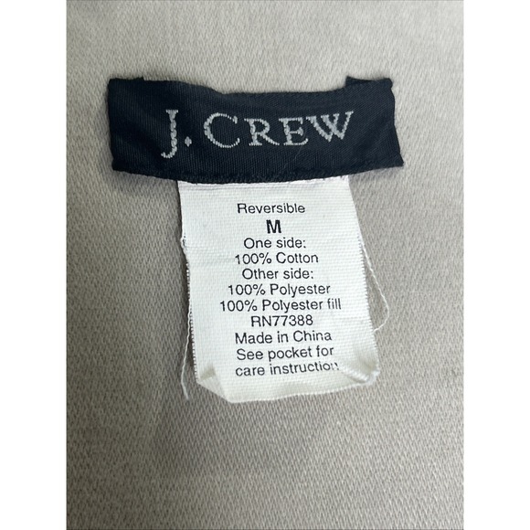 Vintage J. Crew Puffer Vest Women's Medium‎ Red/ Beige Reversible Y2K Full Zip - Picture 10 of 15